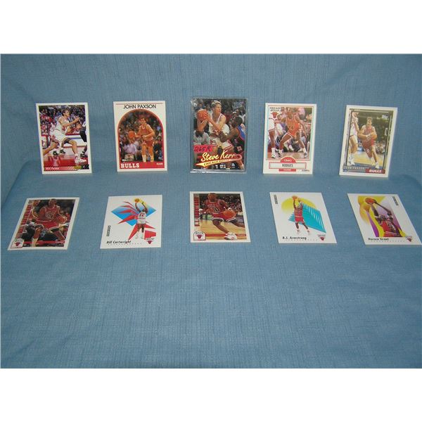 Collection of vintage Chicago Bulls basketball cards