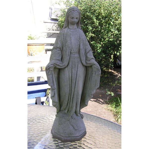 Blessed Mother cement garden figure