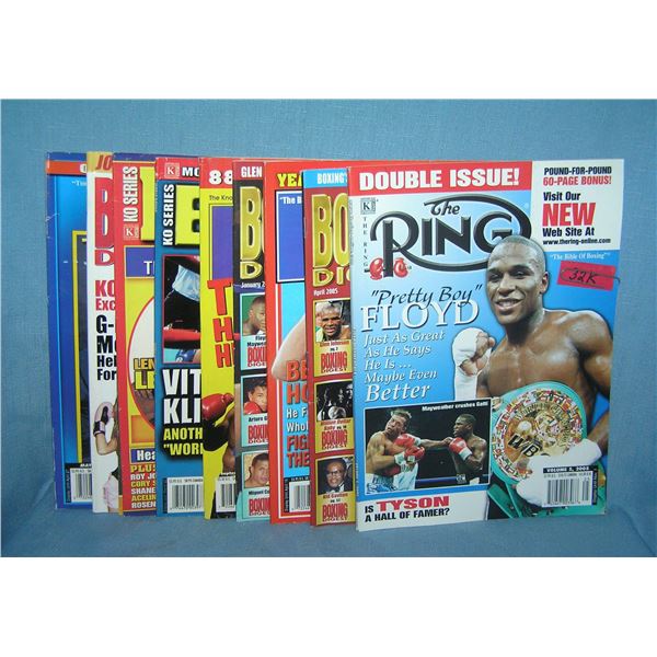 Group of vintage boxing magazines