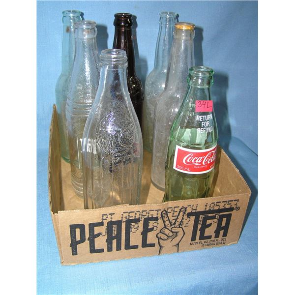 Collection of vintage soda bottles
