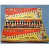 Box of antique Noma electric Christmas lights