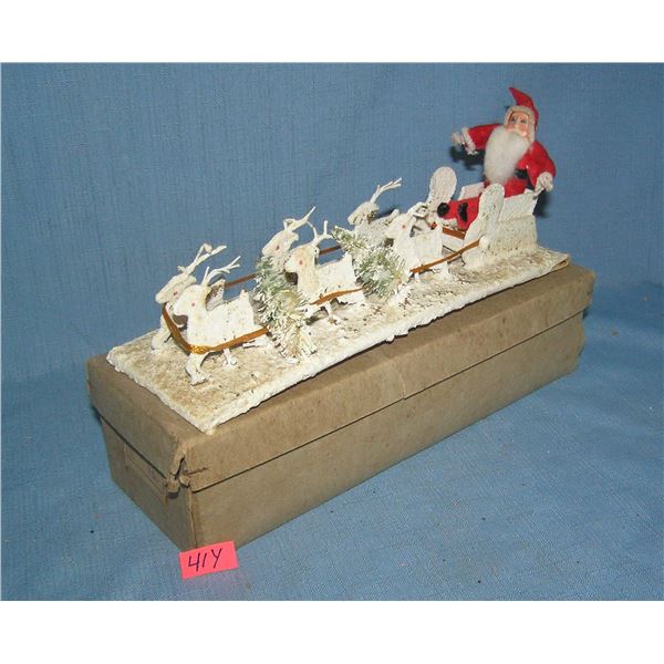 Paper Maiche Santa sleigh and raindeer
