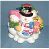 Image 1 : Figural snowmwn paint decorated cookie jar
