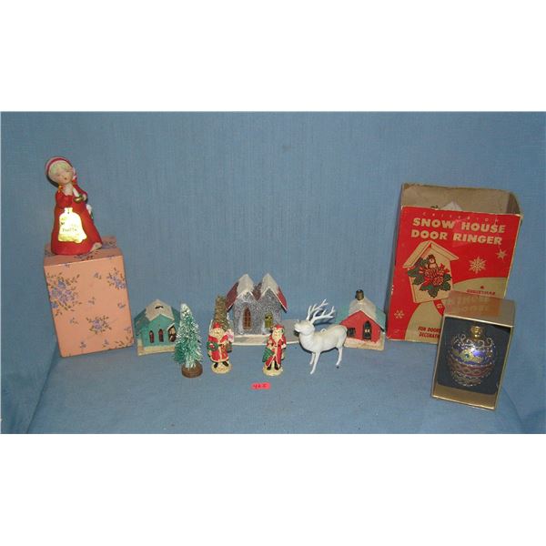 Collection of vintage to modern Christmas decorations