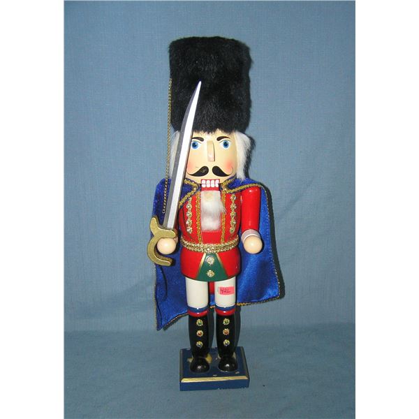Large hand painted wooden nutcracker figure