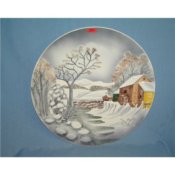 Great vintage 16 inch hand painted wall charger