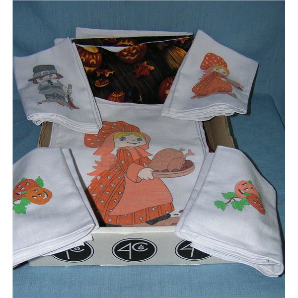 Nice box of old vintage holiday linens