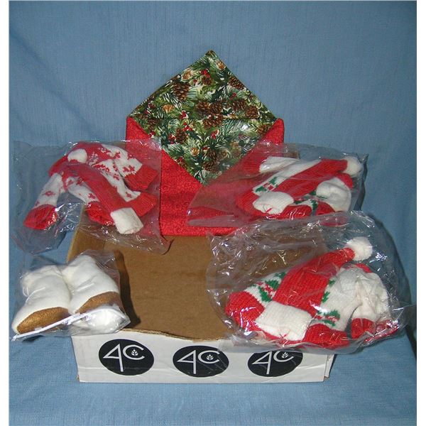 Nice box full of handmade holiday doll outfits