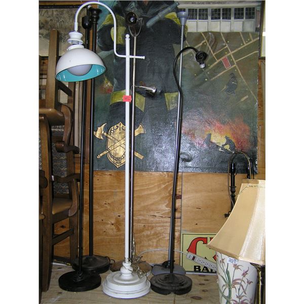Group of 6 vintage to modern floor lamps