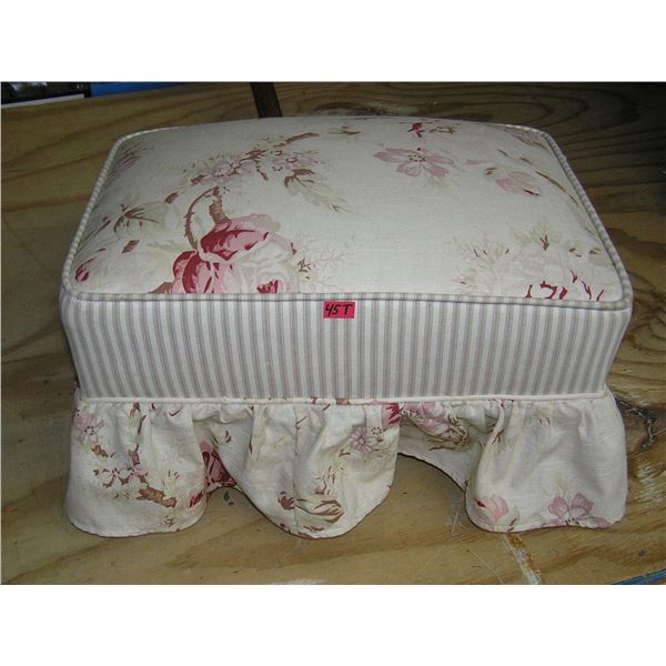 Floral decorated and padded foot rest/hassock