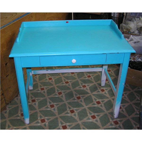 Paint decorated work desk with drawer