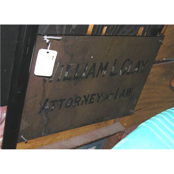 William L. Clay Attorney at Law heavy brass sign