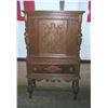 Image 1 : Antique walnut curio cabinet heavily carved