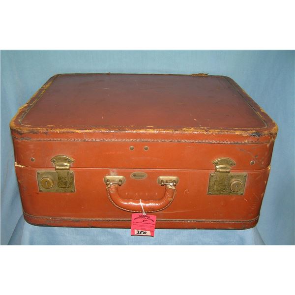 Antique leather travel luggage case