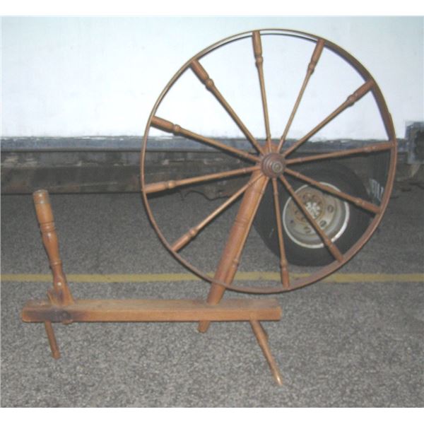 Large antique spinning wheel circa 1850's