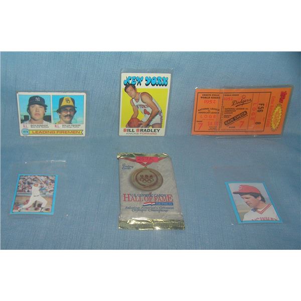Group of vintage sports collectibles