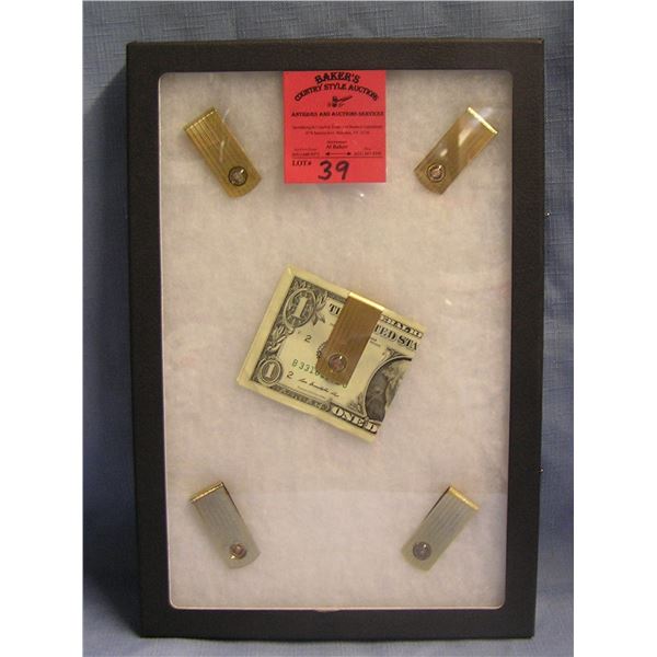 Collection of vintage gold plated money clips