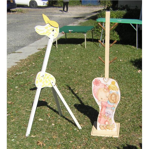 Pair of early wooden child's room display pieces