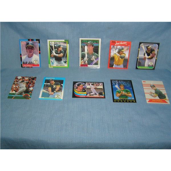 Collection of vintage Jose Conseco all star baseball cards