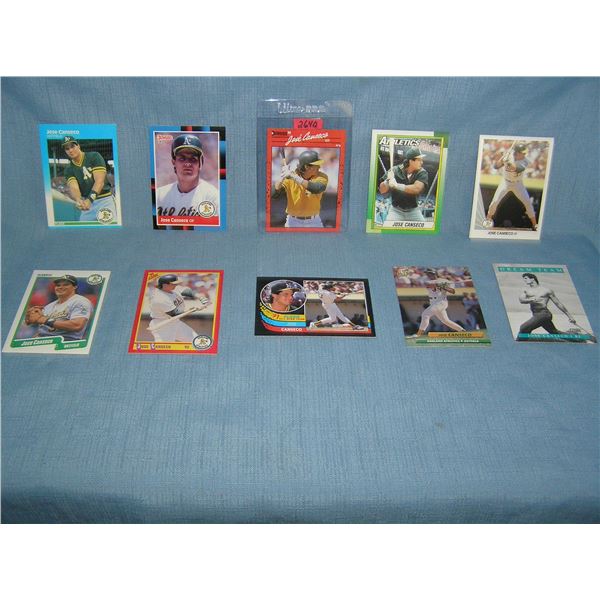 Collection of vintage Jose Conseco all star baseball cards