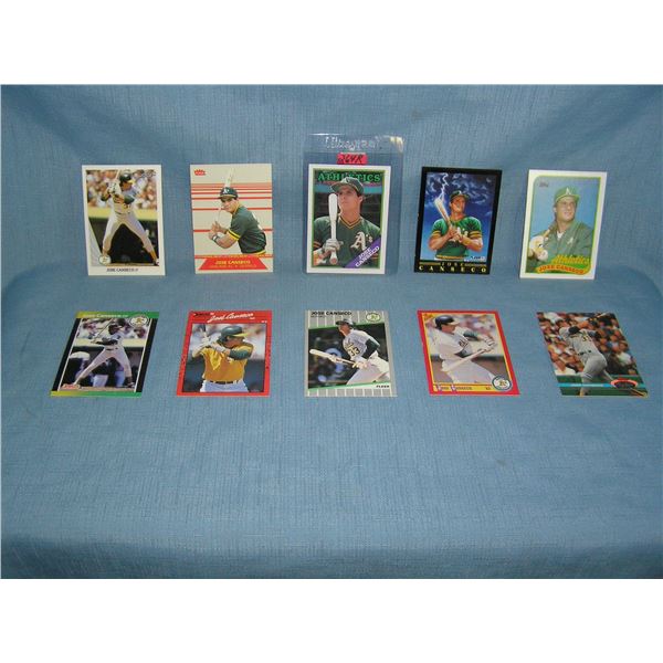 Collection of vintage Jose Conseco all star baseball cards