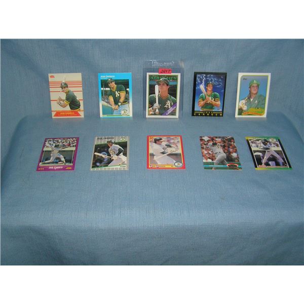 Collection of vintage Jose Conseco all star baseball cards