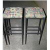 Image 2 : Set of 4 high quality all metal stools with upholstered seats