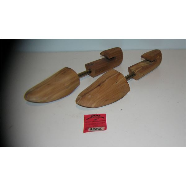 Pair of cedar shoe stretchers