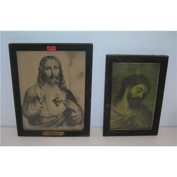 Pair of antique religious pictures