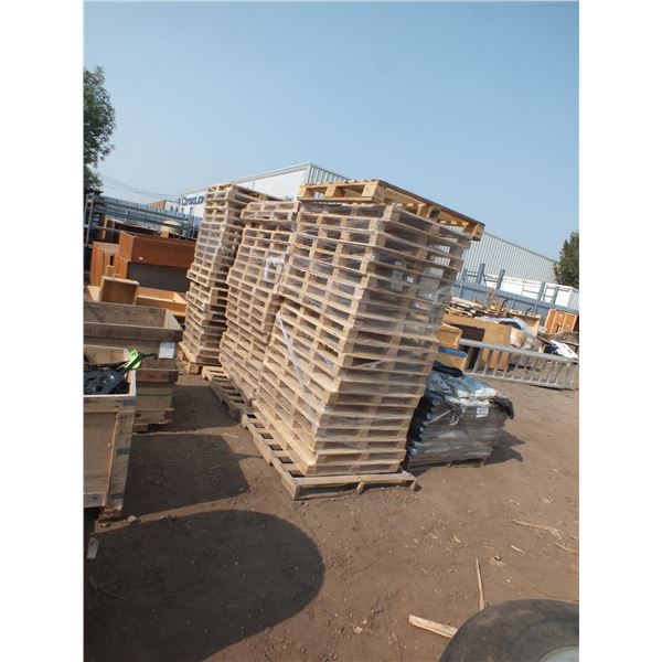 107 Wooden Pallets & Wooden Shelving