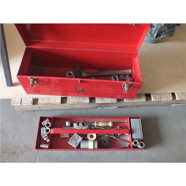 Red Metal Tool Box w/ Tools