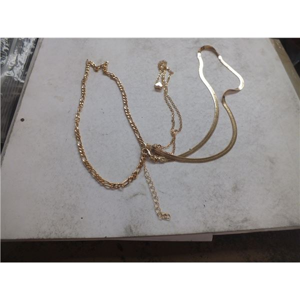 3 Gold Colored Necklaces