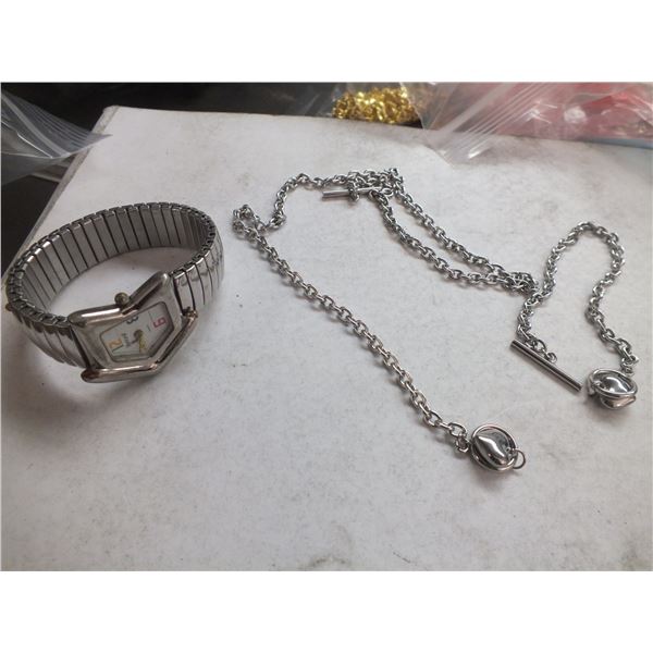 Siler Colored Chain/ Bracelet /watch