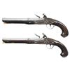 Image 2 : PAIR OF SILVER MOUNTED FLINTLOCK HOLSTER PISTOLS