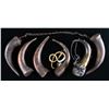 Image 2 : GROUP OF 6 VINTAGE IRON MOUNTED HORNS.