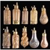 Image 2 : TEN DECORATED PISTOL POWDER FLASKS.