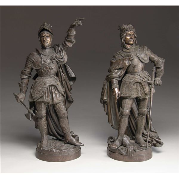 BRONZE STATUES BY ROBINET TITLED CHARLES LE