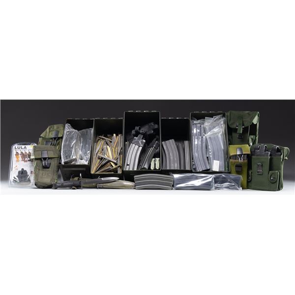 LARGE GROUPING OF M16 MAGAZINES, TOOLS,