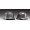 Image 1 : 2 WWI GERMAN M17 STEEL HELMETS W/ FIELD APPLIED