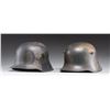 Image 2 : 2 WWI GERMAN M17 STEEL HELMETS W/ FIELD APPLIED