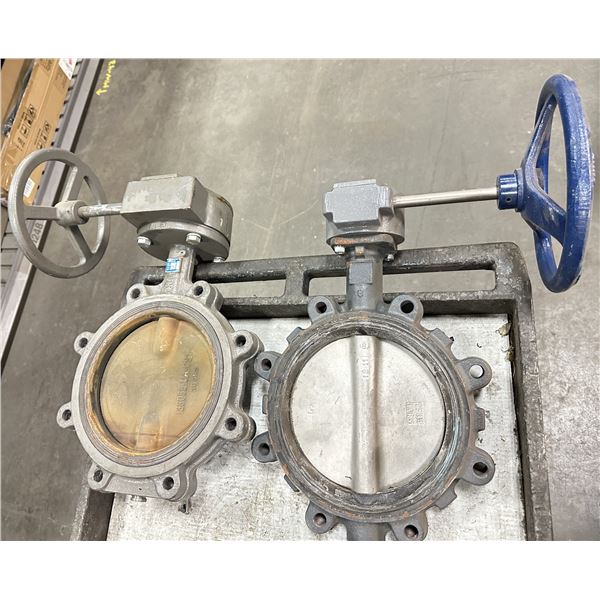 Lot of (2) Misc. Butterfly Valves w/Shut-Off Units