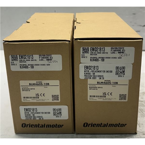(2) Oriental Motor #BLM460S-10B Stepping Motors