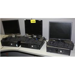 Lot of 3 Dell Optiplex Desk Top Computer