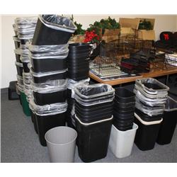 Large Lot Of  Misc Sizes Trash Cans