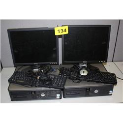 2 Complete Dell Optiplex Desk Top Computer