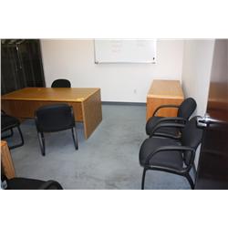 Desk ,2 Side Desks, And Chairs