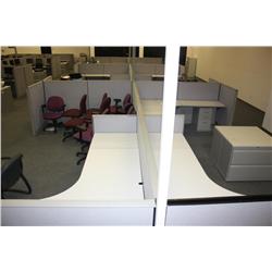 6 Cubicals 11 Work Station Includes Countertops, & 3 Drawer Under Counter  Filling Cabinets