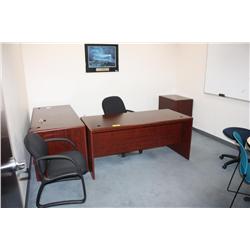 Desk, Side Desk, Chairs, Table, Cabinet