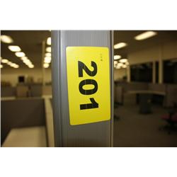 7 Cubical 14 Station Office Dividers Includes tops and cabinets