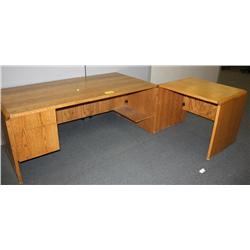 Wood Desk & Side Table